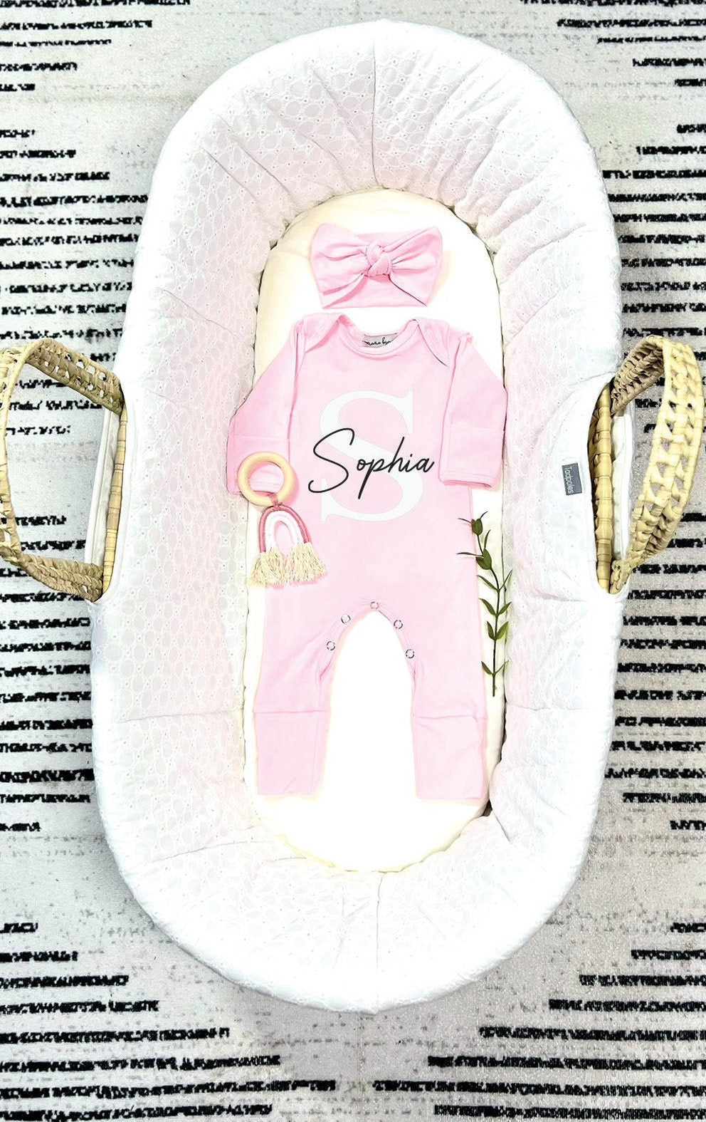 Personalized Baby Boy Romper: Light Blue Cotton Newborn Outfit