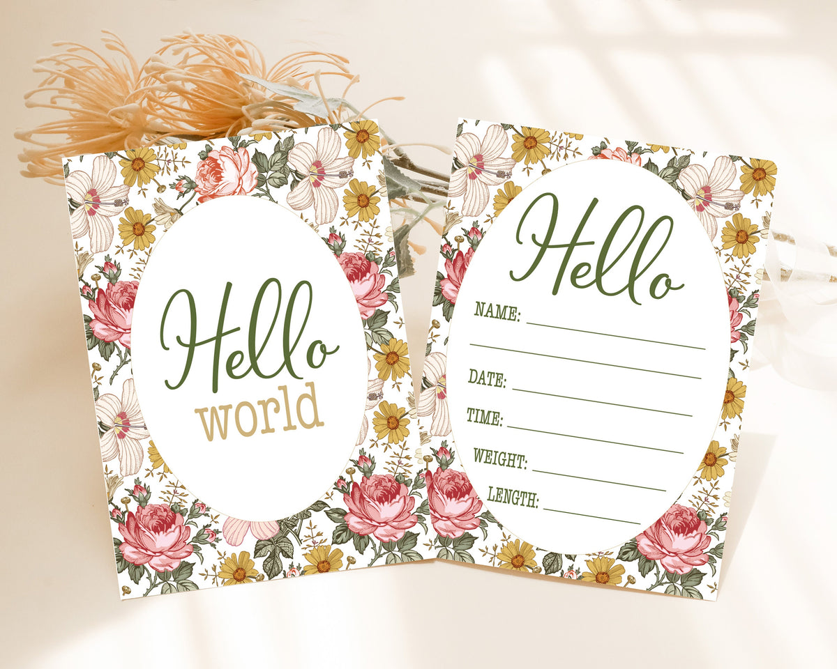 Newborn Girl Coming Home Outfit: "Hello I'm New Here" Pants Set
