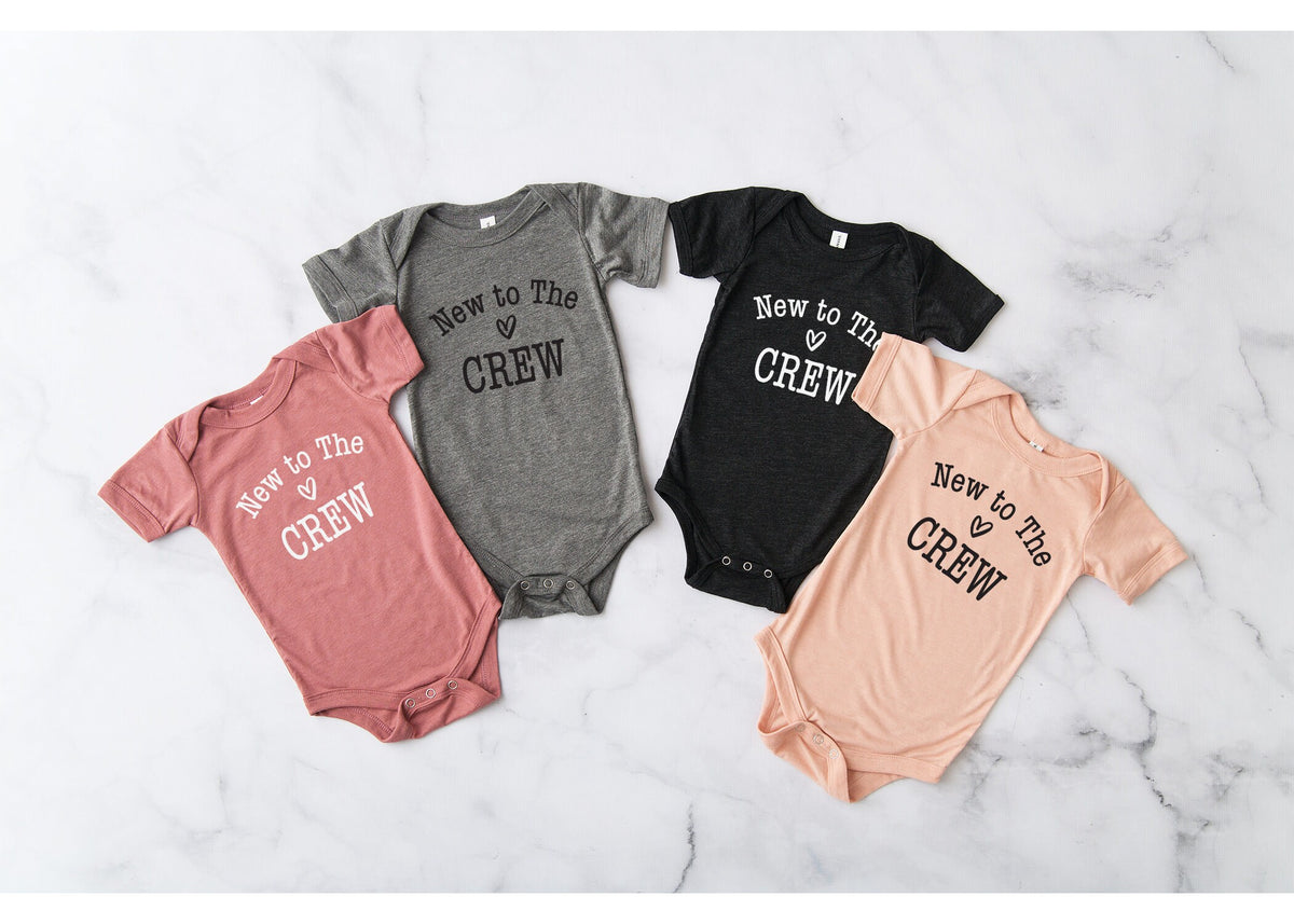 Personalized Newborn Romper Set: "New to the Crew" Cream Cotton Outfit