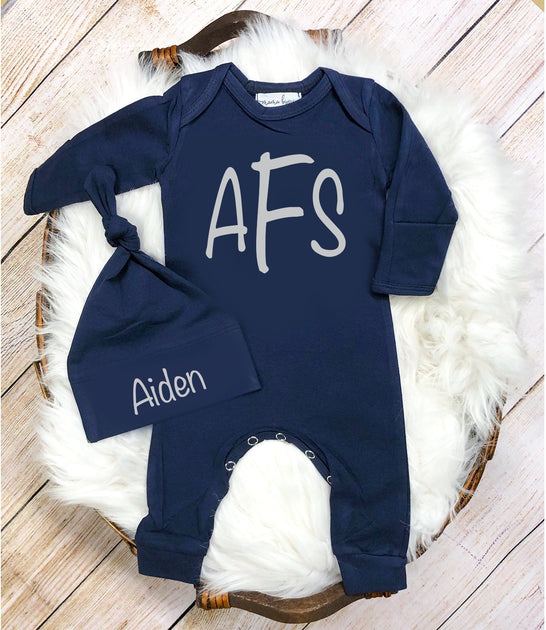 Monogram Baby Boy Coming Home Outfits Baby Gift Personalized Baby Show Mama Bijou