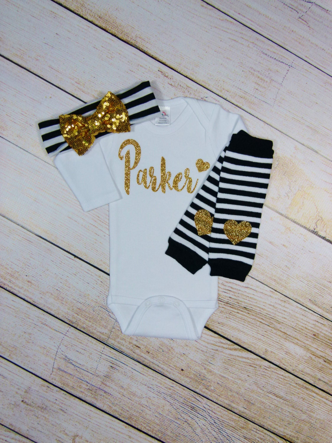 Newborn Black Tutu: Gold Sequin Bow, Baby Girl Headband