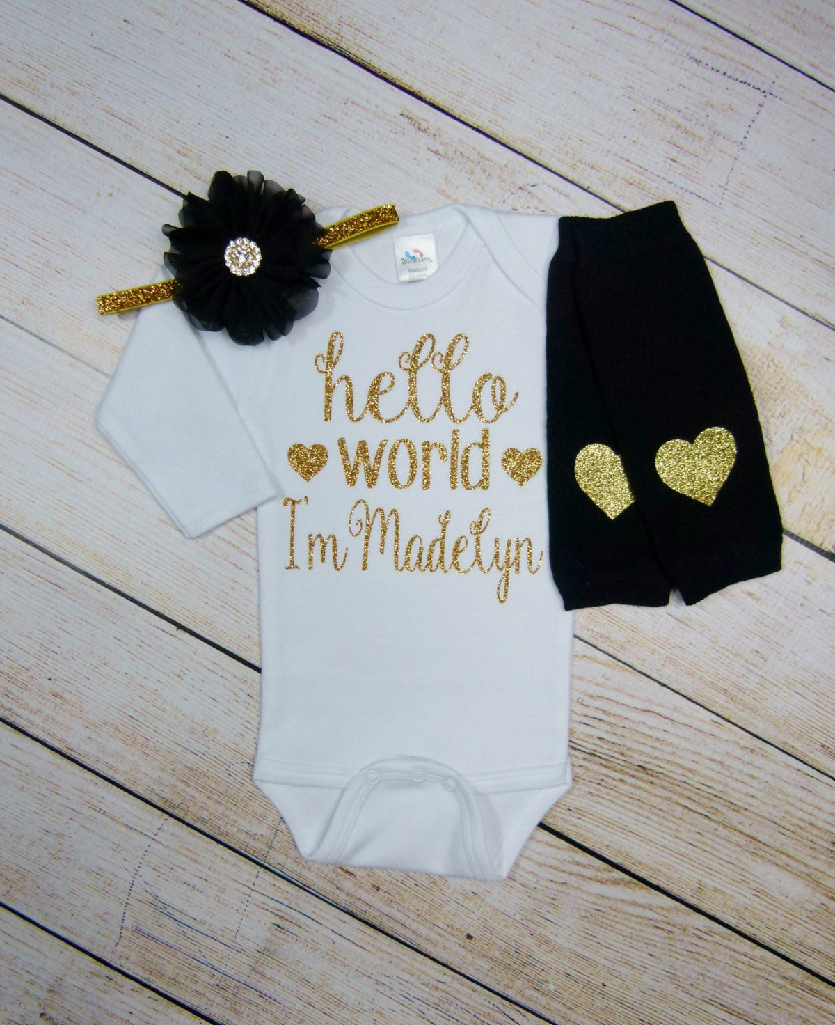 Newborn Black Tutu: Gold Sequin Bow, Baby Girl Headband