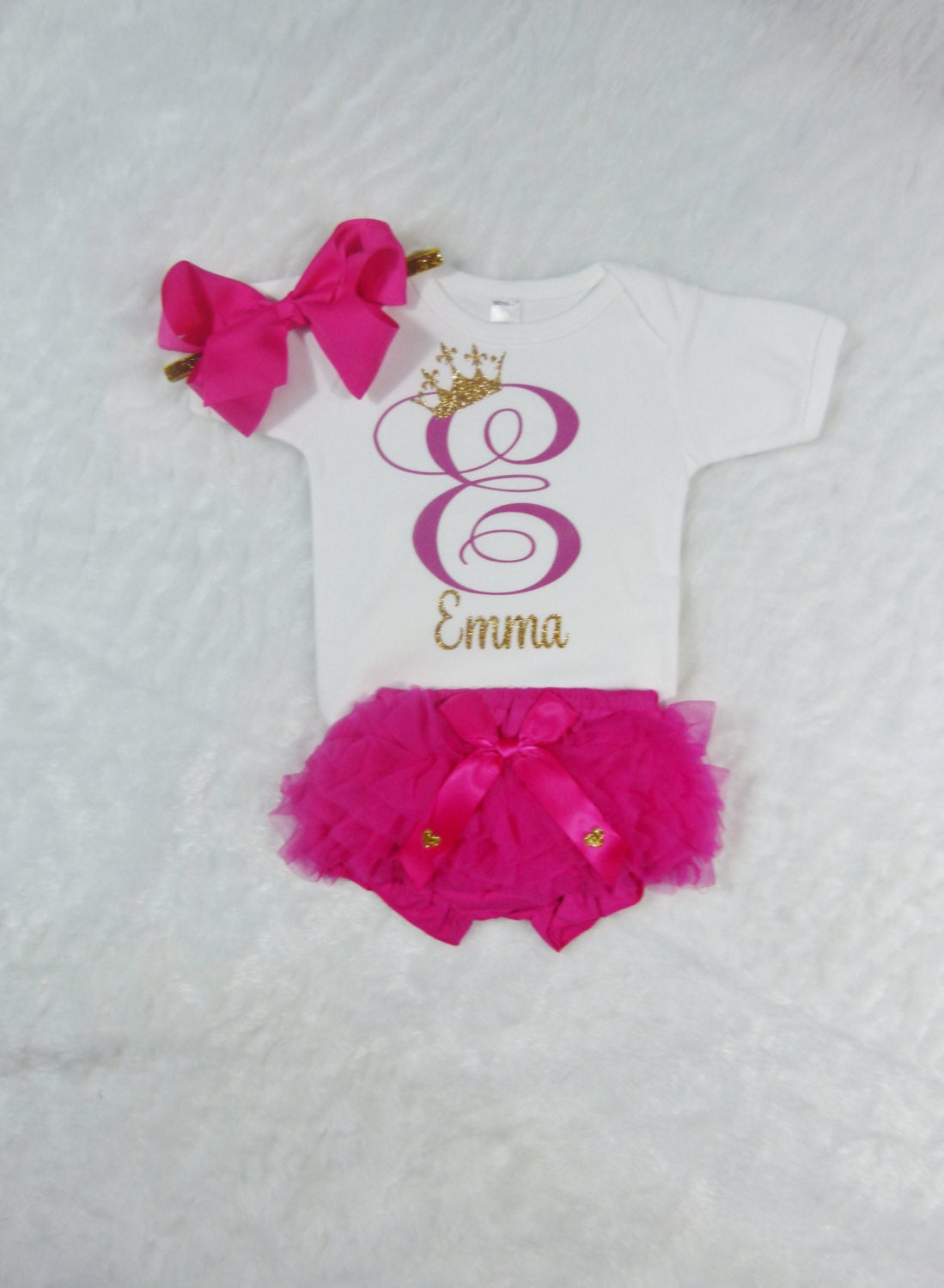 Baby Girl Headband Hot Pink Gold Glitter Headband Hair Bow Newborn Baby Girl Accessory Hot Pink Flower and Rhinestone Baby Photo Prop
