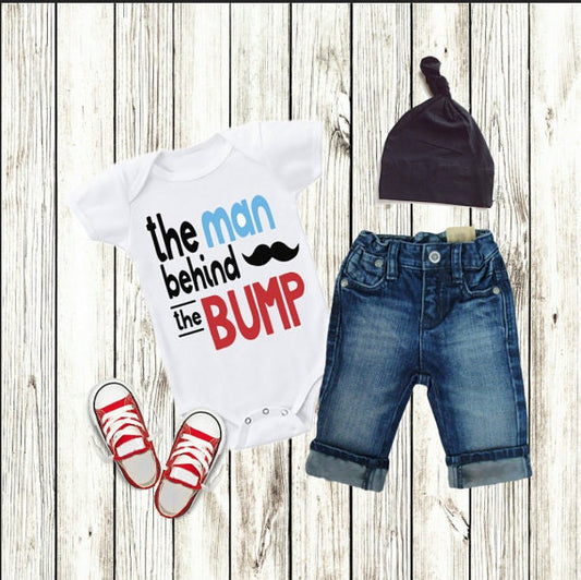 Baby Boy 'Man Behind The Bump' Bodysuit: Pregnancy Announcement Gift
