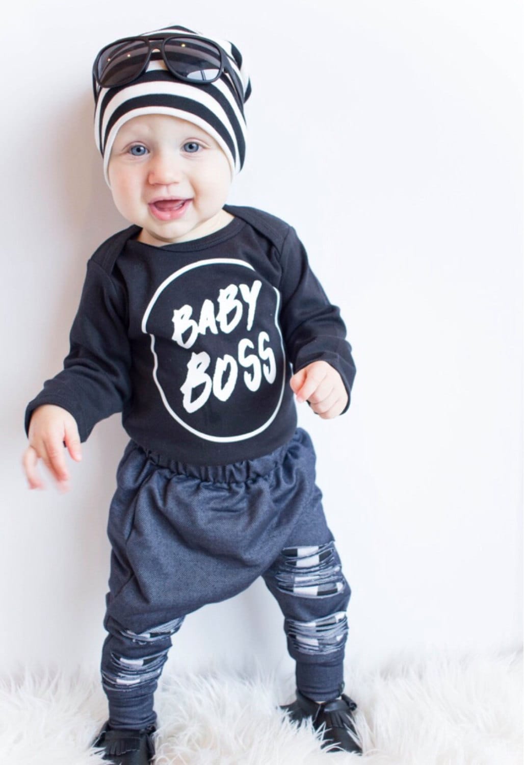 Baby Boss Shirt: Trendy Baby Boy Clothes, Hipster Tee