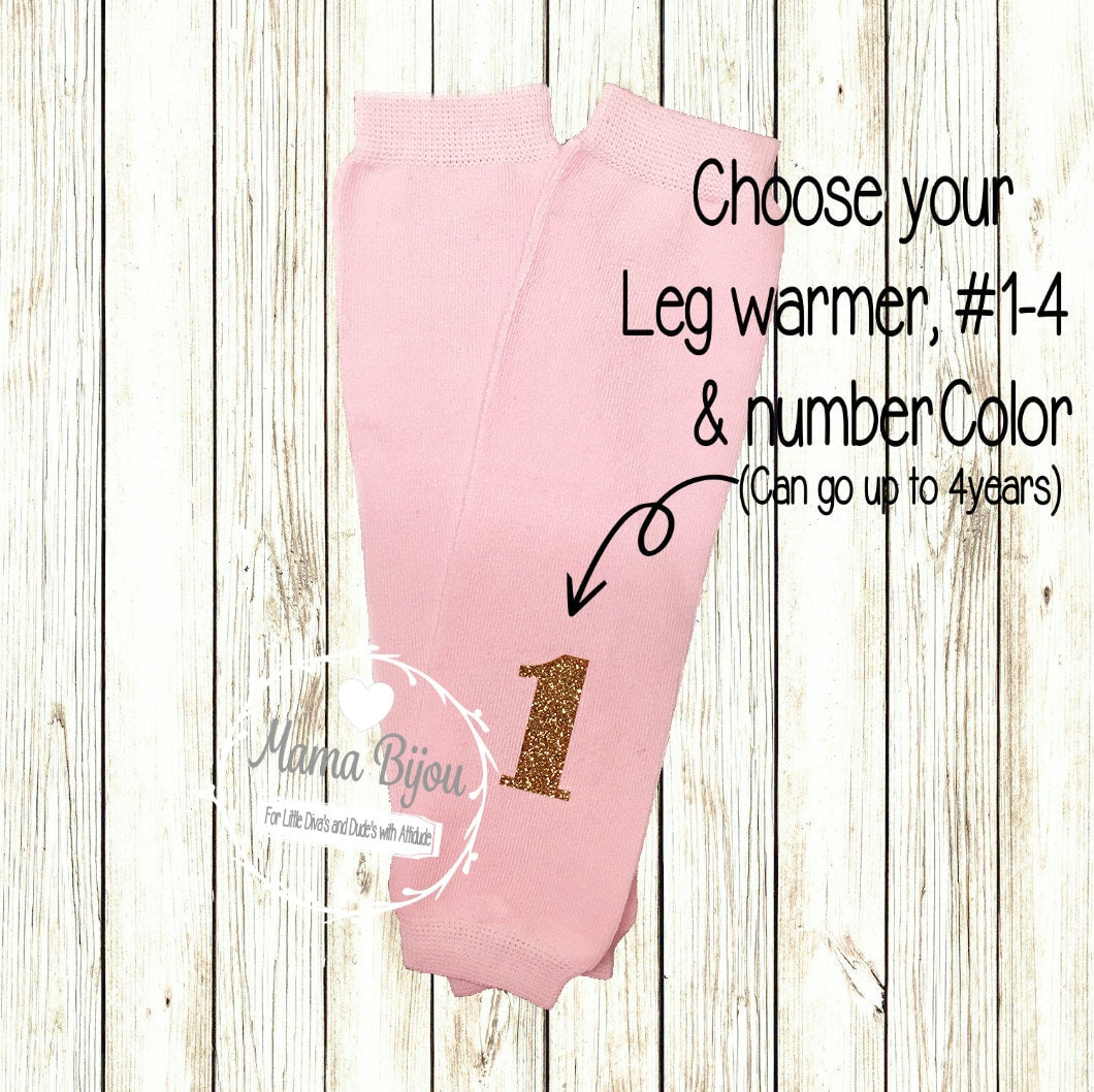 Personalized Birthday Leg Warmers: Glitter Number, Baby Girl Clothing
