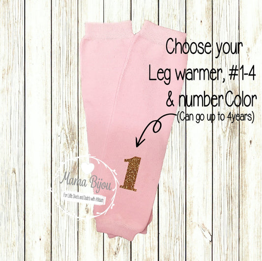 Personalized Birthday Leg Warmers: Glitter Number, Baby Girl Clothing