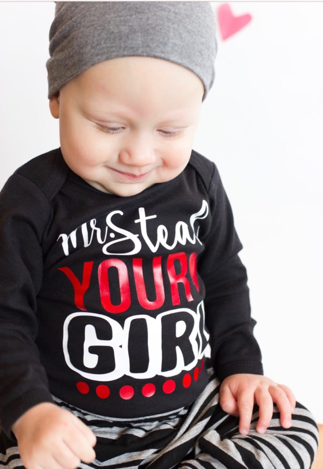 Baby Boy Clothes, Baby Shower Gift, Funny Kids Clothing, Toddler Shirt, Newborn Baby Clothing, Hip Baby Gift Mr Steal Your Girl- SHIRT ONLY