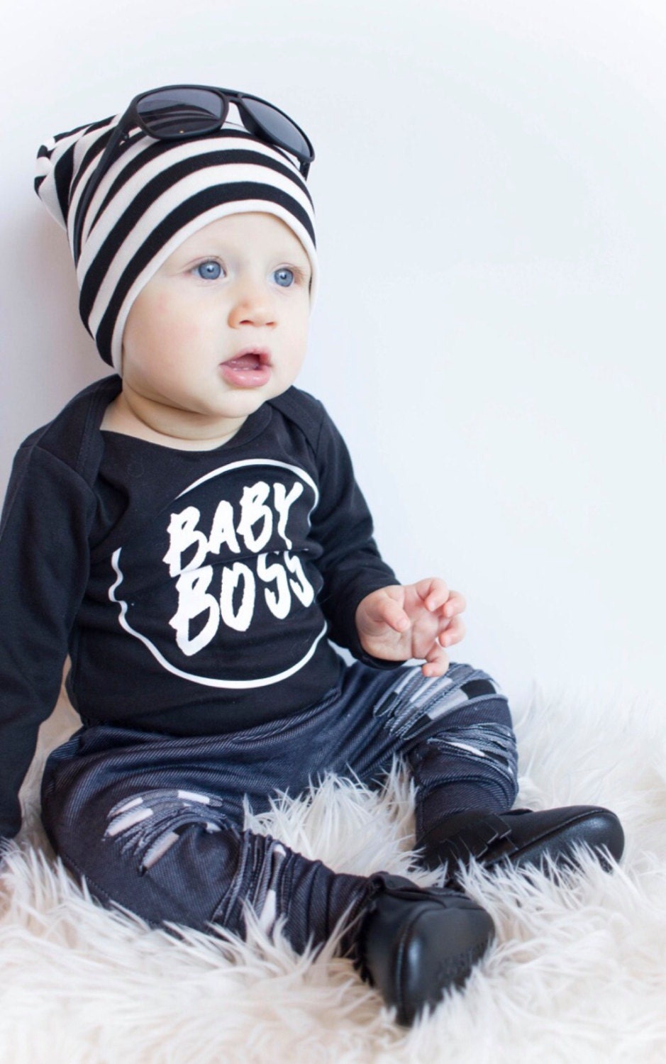 Baby Boss Shirt: Trendy Baby Boy Clothes, Hipster Tee