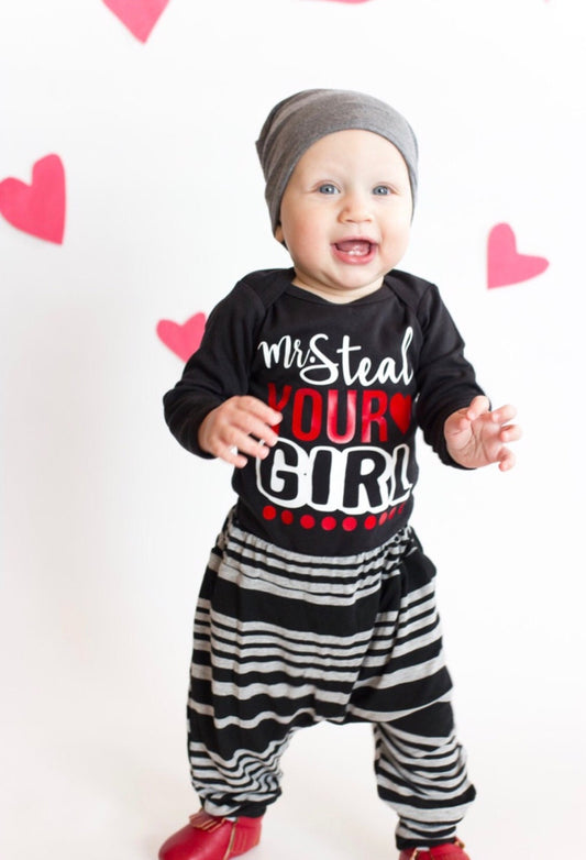 Baby Boy Clothes, Baby Shower Gift, Funny Kids Clothing, Toddler Shirt, Newborn Baby Clothing, Hip Baby Gift Mr Steal Your Girl- SHIRT ONLY