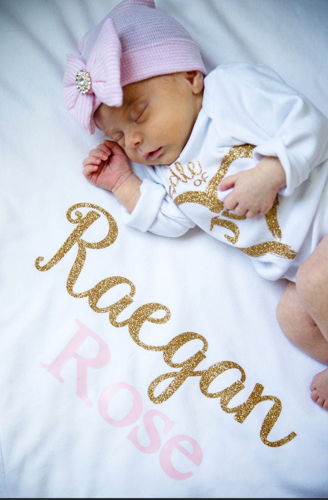 Newborn Girl Hat with Rhinestone Bow: Baby Beanie