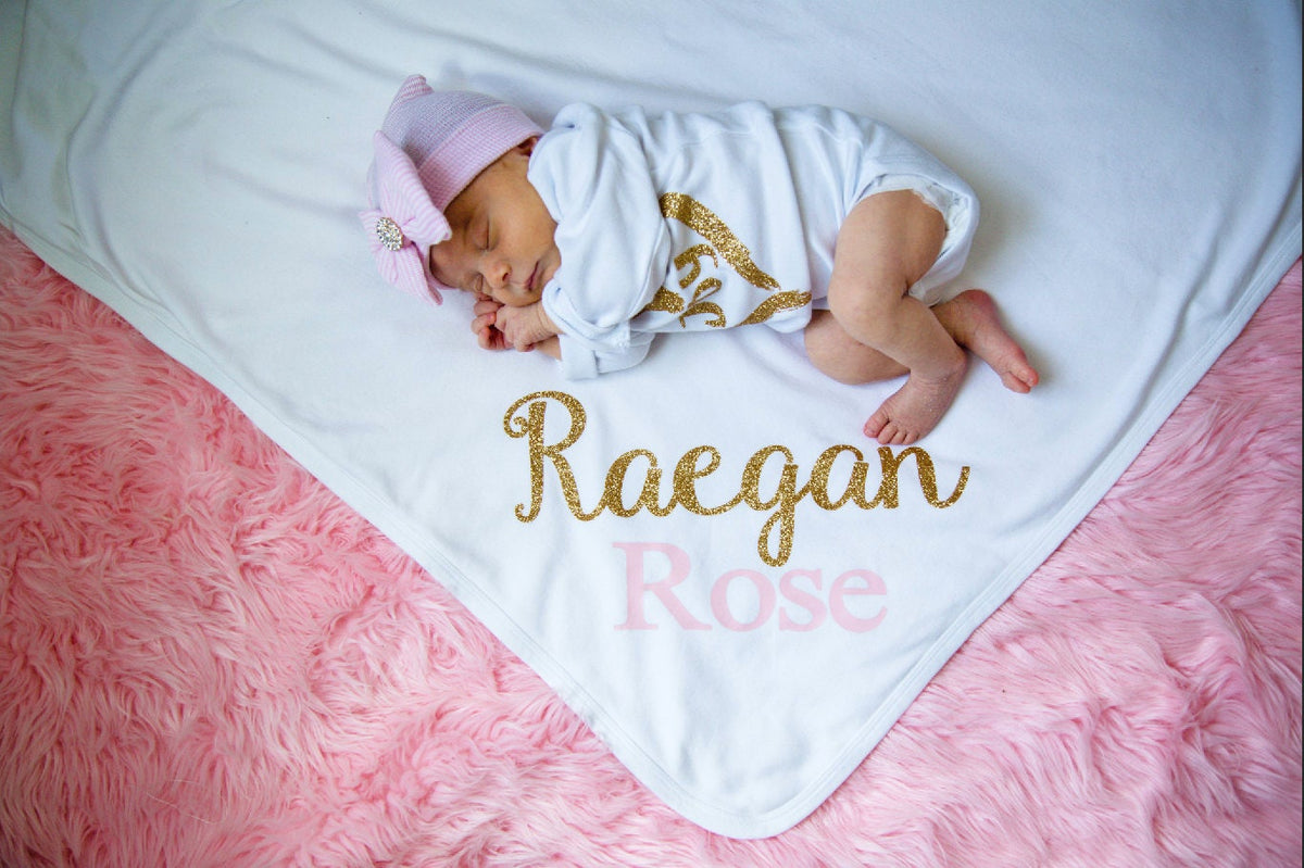 Newborn Girl Hat with Rhinestone Bow: Baby Beanie