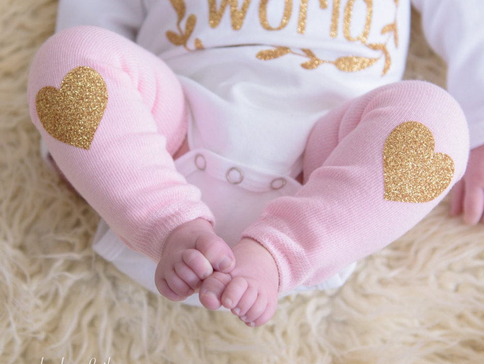 Personalized Newborn Girl Outfit: Hello World Baby Clothes Set
