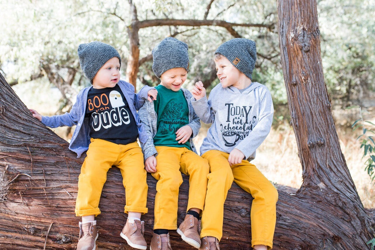 Halloween Baby Boy Outfit: "Boo Ya Dude" Bodysuit, Leg Warmers & Hat