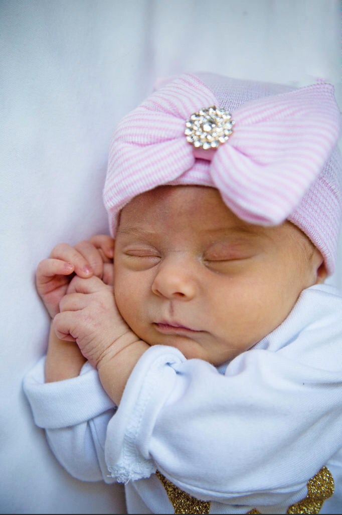 Personalized Baby Girl Blanket: Gold Glitter Name, Hearts