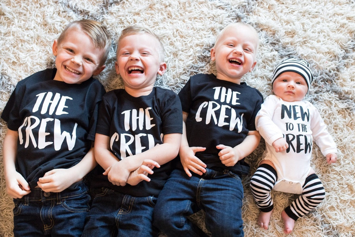 Personalized Baby Announcement Outfit: New to the Crew Sibling Shirt