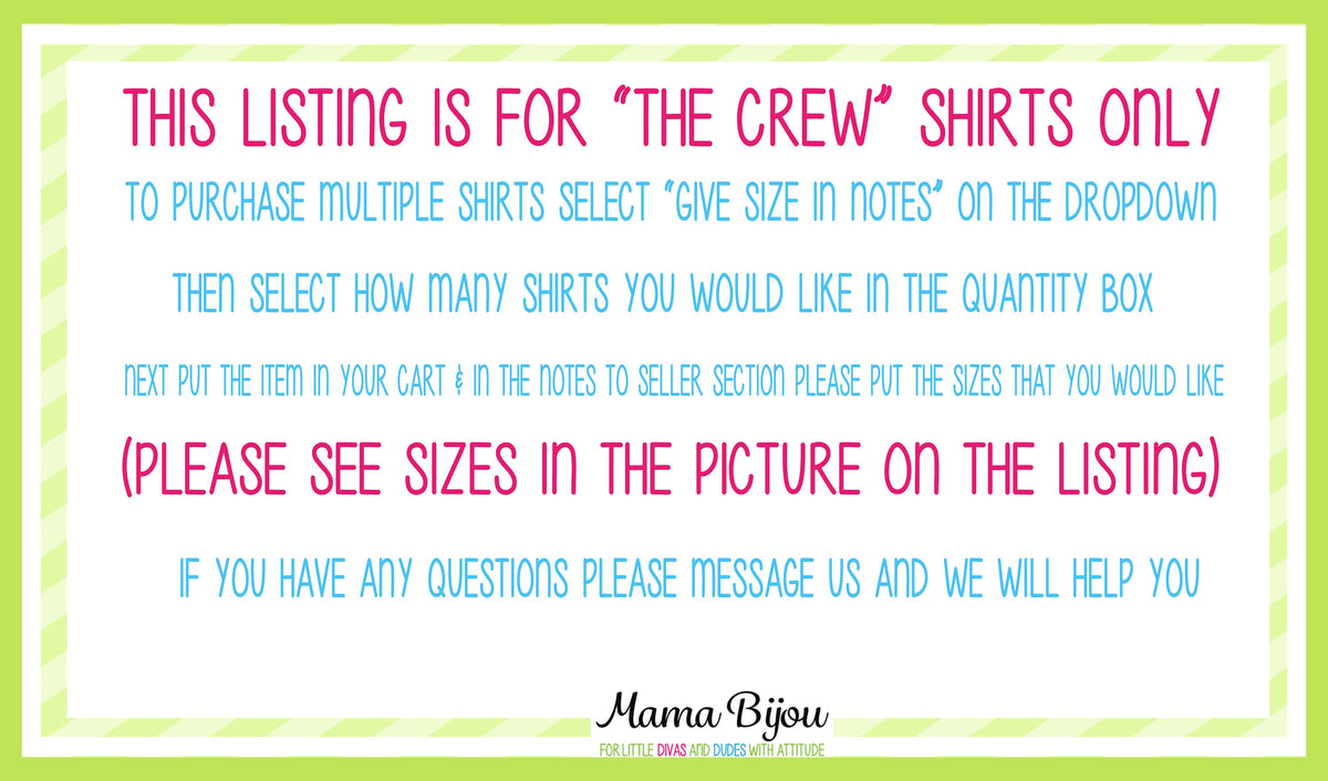 Sibling Shirts: "The Crew" Matching Family Tees, New Baby Announcement