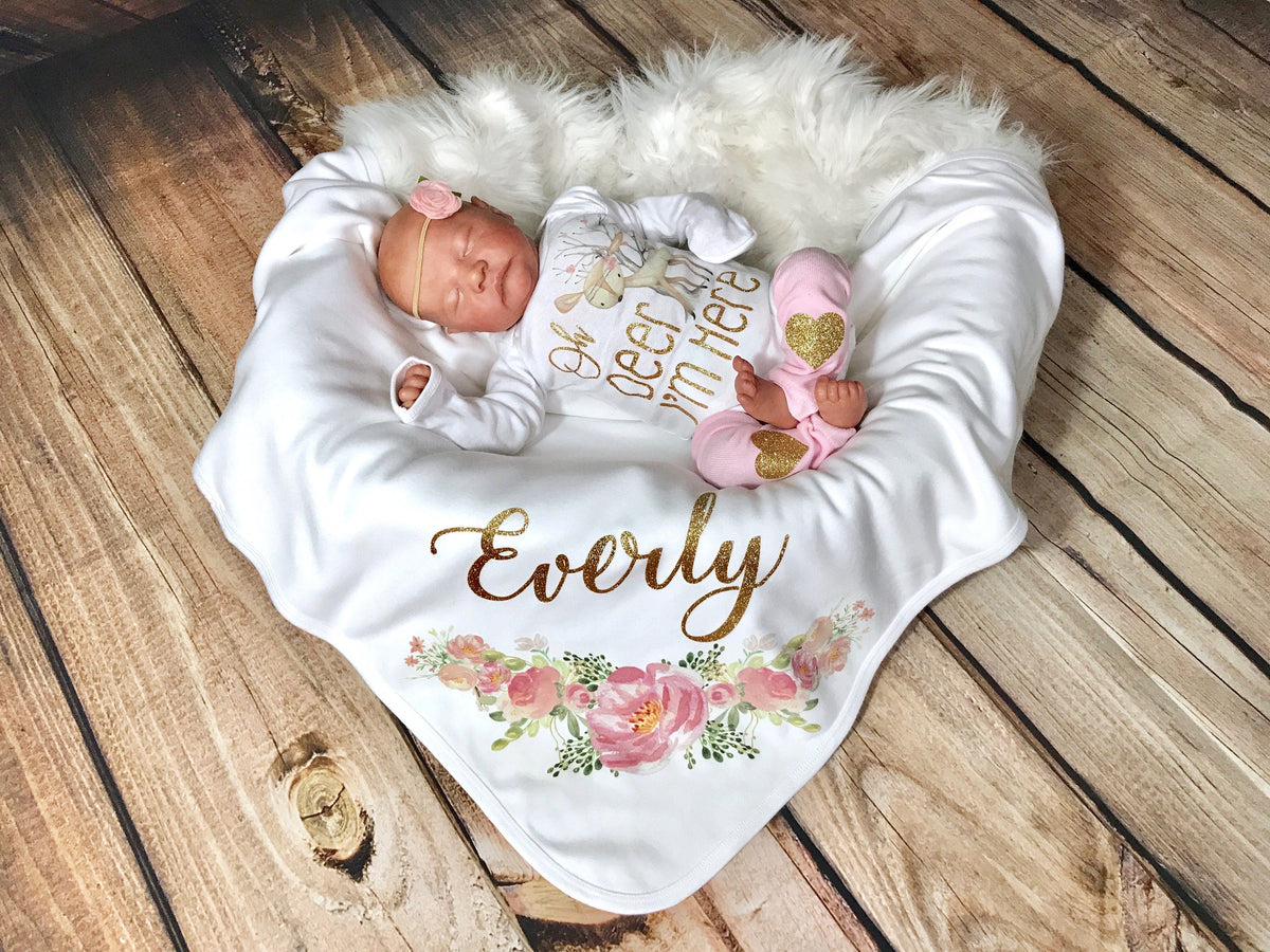 Boho Newborn Girl Outfit: Oh Deer I'm Here, Coming Home Outfit