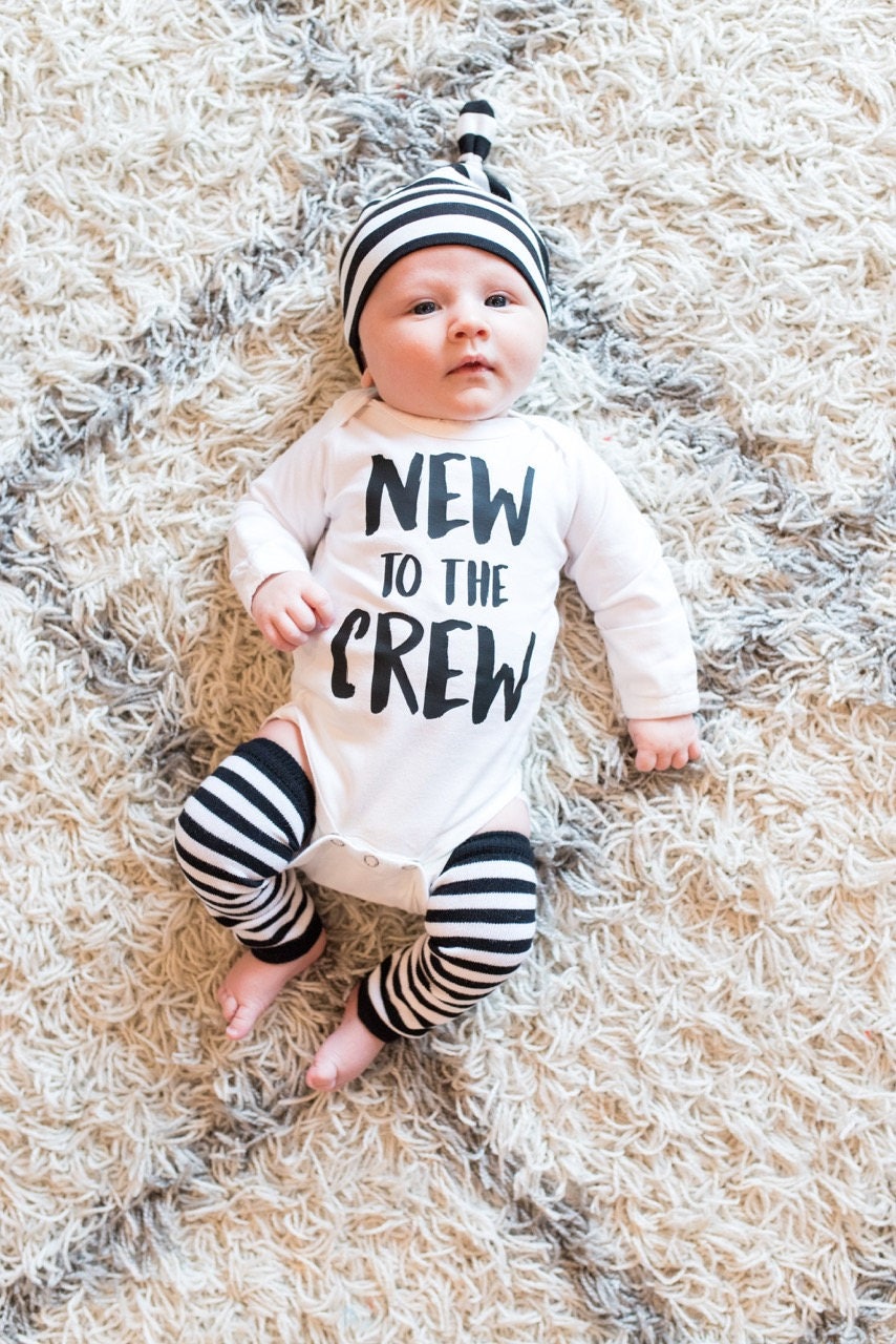 New to the Crew Baby Bodysuit - Personalized Sibling Announcement Outfit
