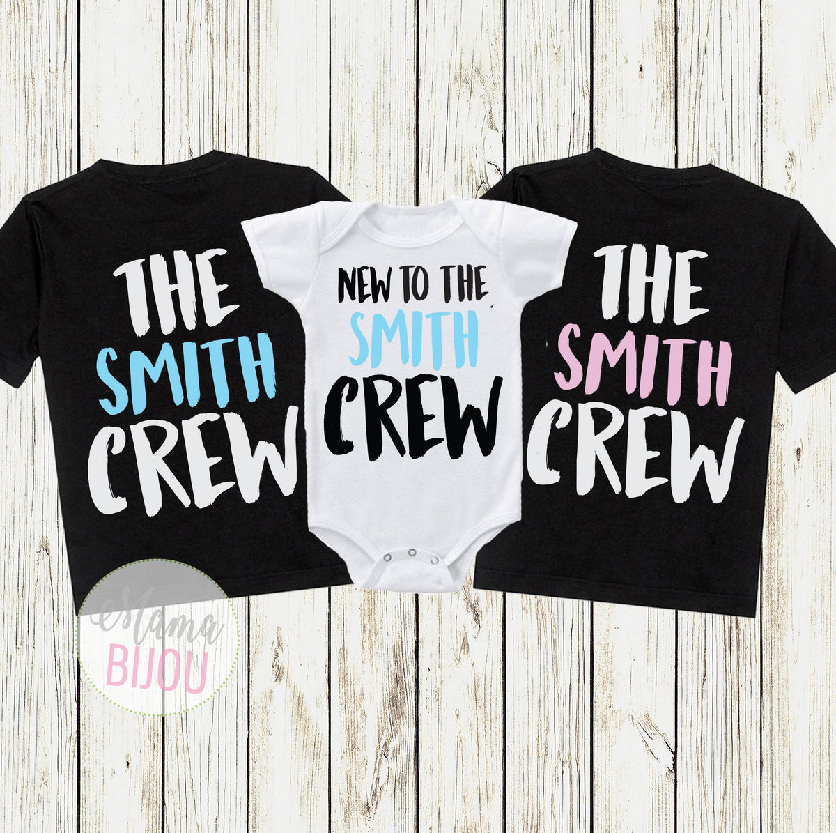 Personalized Sibling Shirt Set: New to the Crew, Brother Sister Shirts