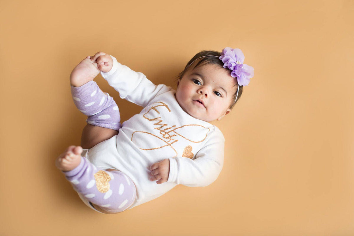 Personalized Newborn Swaddle Blanket: Purple Floral Baby Receiving Blanket