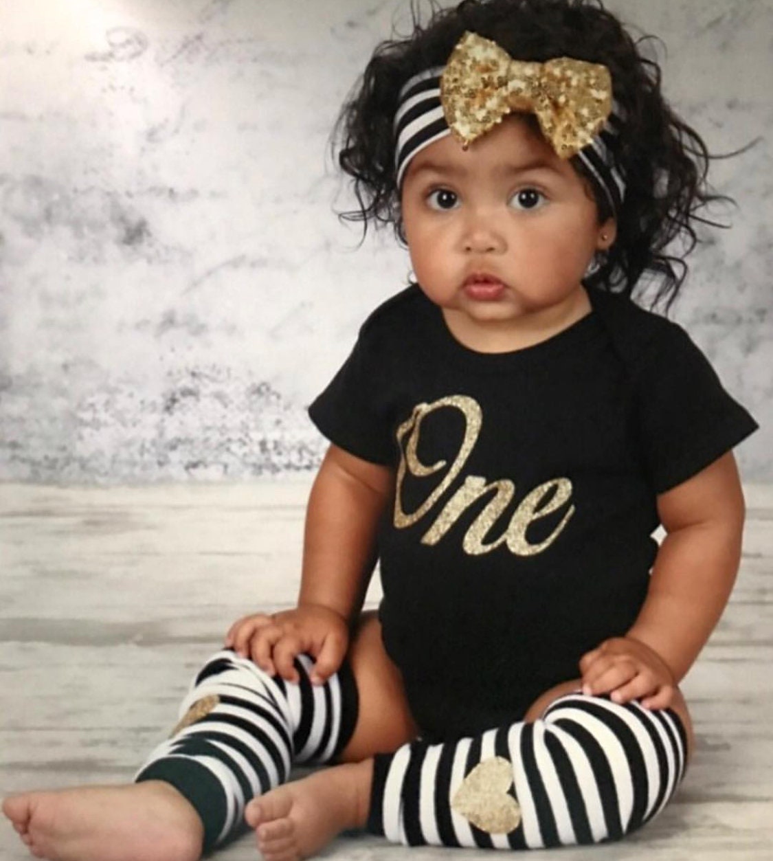 1st Birthday Girl Outfit, First Birthday Outfit Girl, Smash Cake Girl Outfit, Black Gold Headband Leg Warmers, Twin First Birthday Clothing