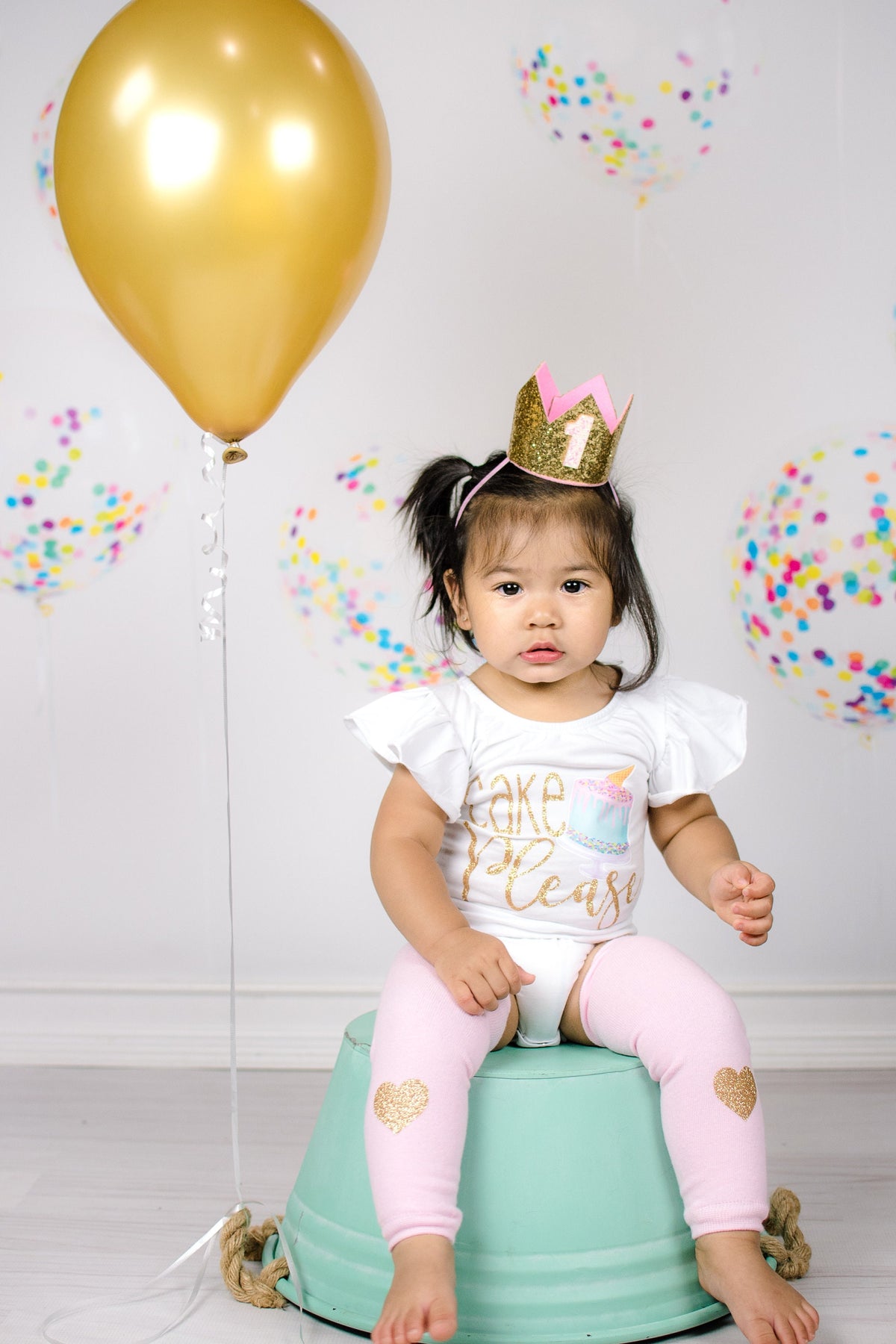 First Birthday Girl Outfit: Cake Smash "Cake Please" Bodysuit