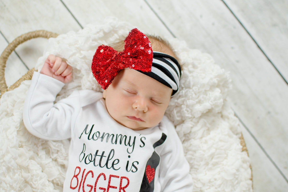 Wine Mom Baby Outfit: Funny Newborn Bodysuit & Leg Warmers