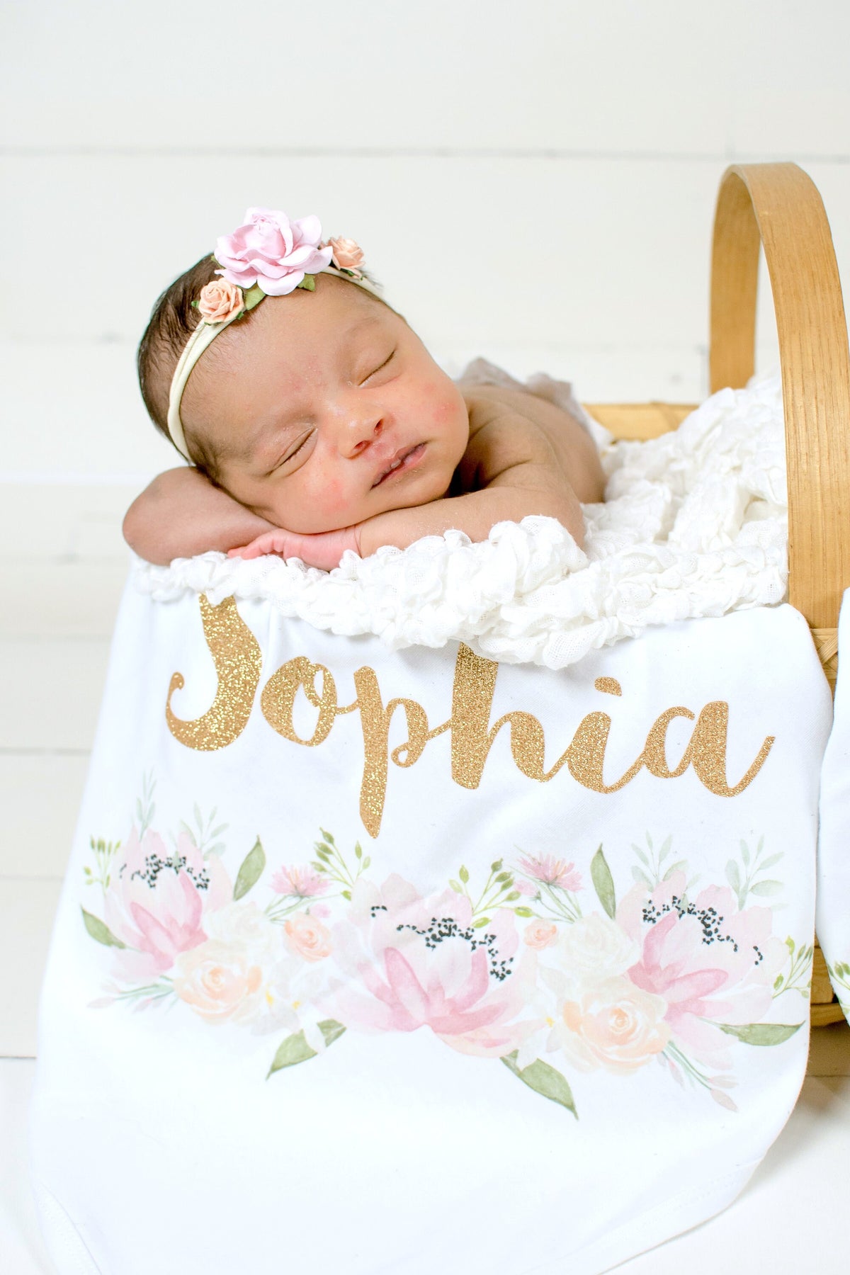 Personalized Newborn Girl Coming Home Outfit: Pink Floral Boho Baby Clothes