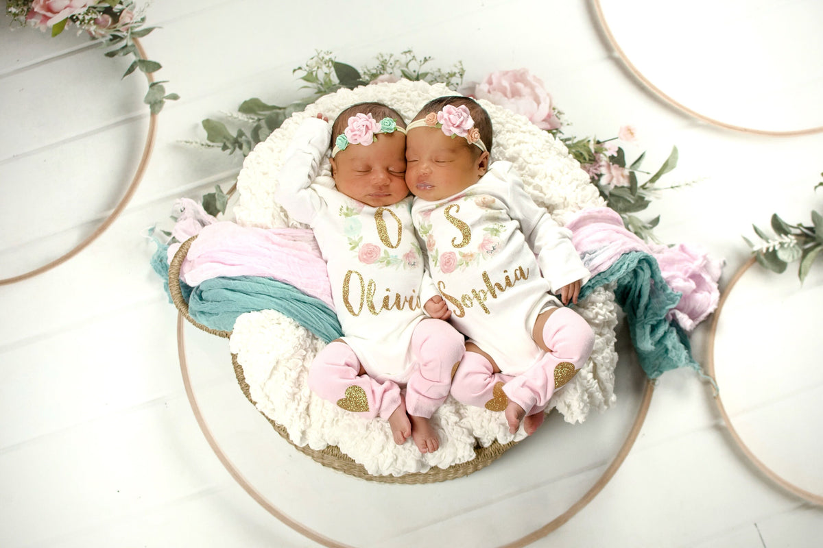 Boho Baby Girl Headband: Pink Peach Flower Newborn Photo Prop