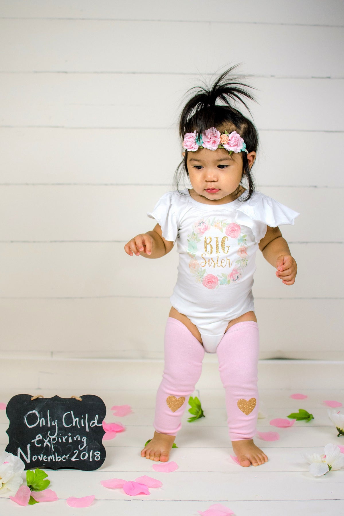 Big Sister Announcement Shirt: Floral Wreath Boho Outfit