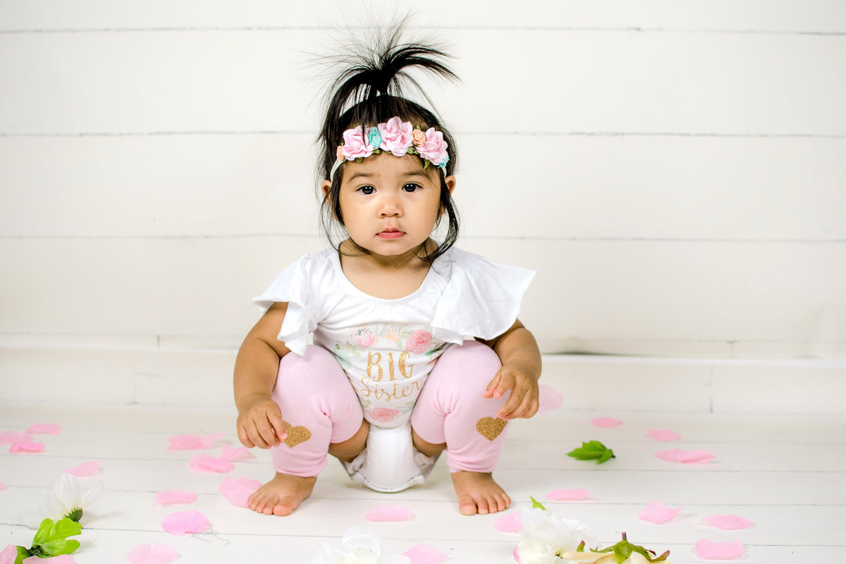 Big Sister Announcement Shirt: Floral Wreath Boho Outfit