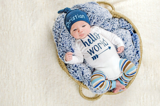 Baby Boy Coming Home Outfit, Newborn Boy Coming Outfit, Baby Boy Take Home Outfit, Baby Boy Hello World Outfit, Baby Boy Gift, Baby Shower
