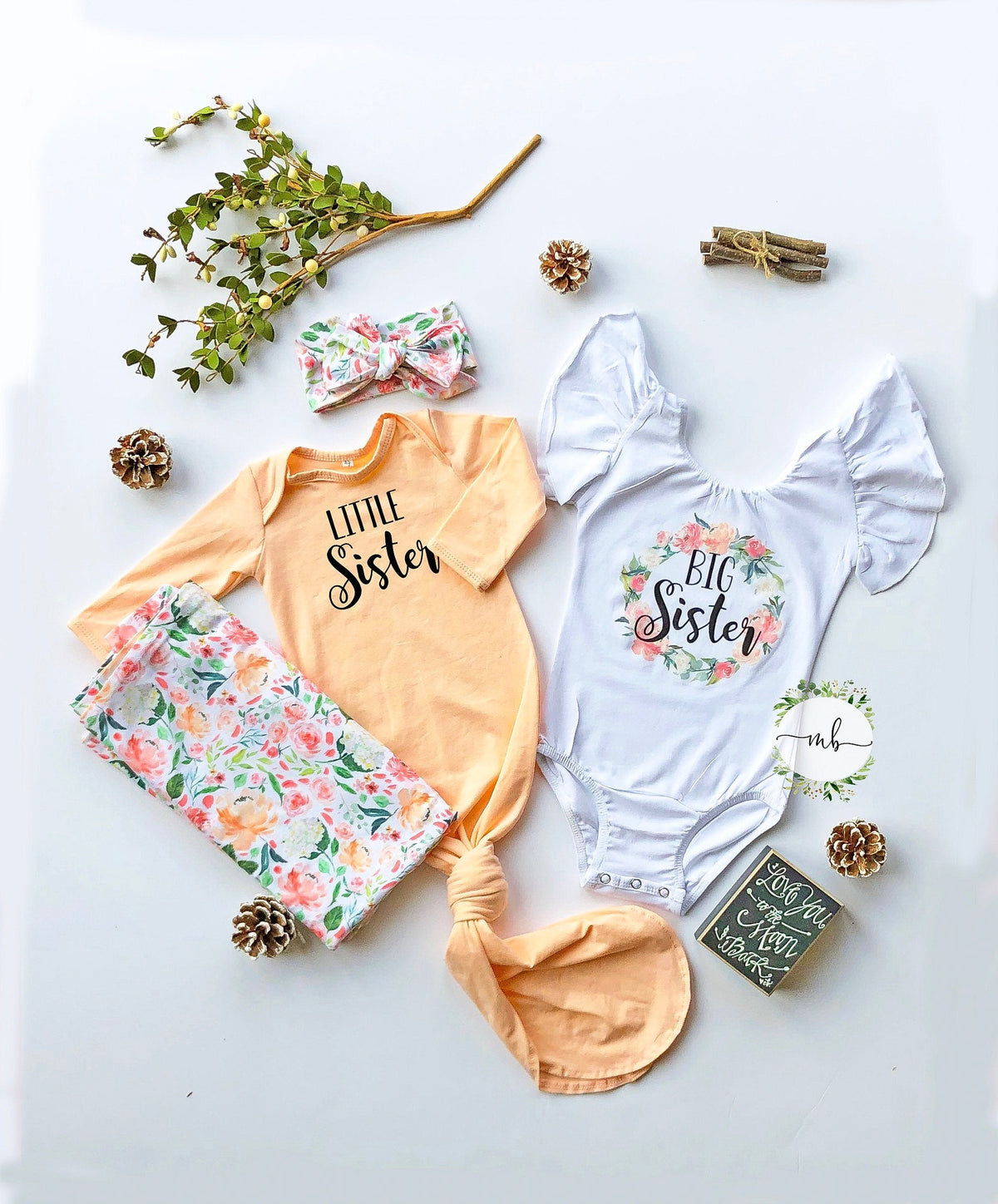 Big Sister Announcement Shirt: Floral Wreath Boho Outfit