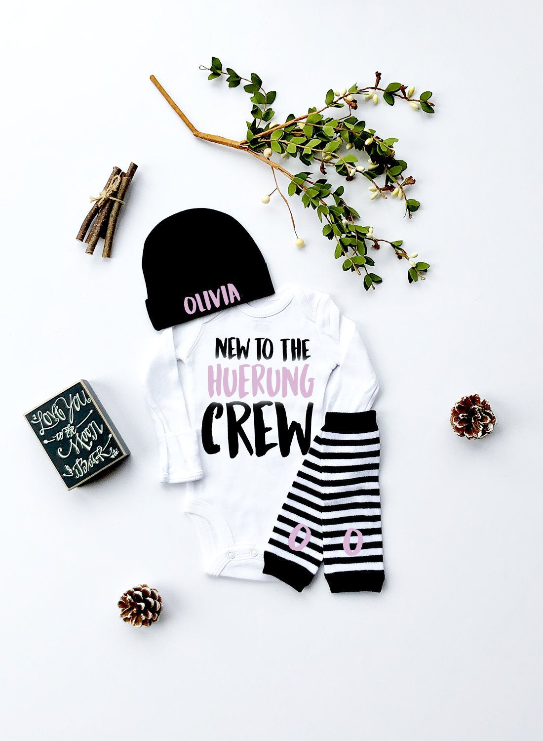 Personalized Baby Announcement Outfit: "New to the Crew" Sibling Shirt