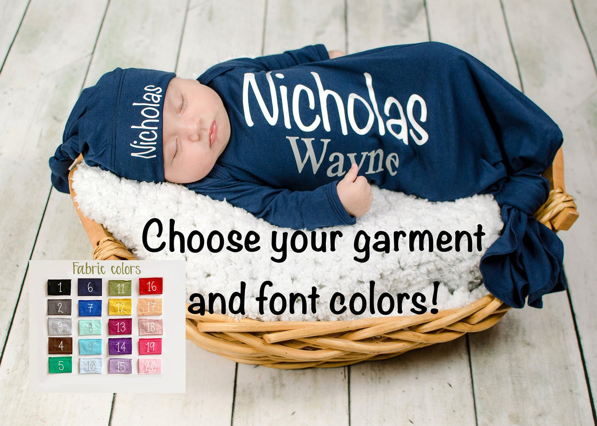 Personalized Newborn Knotted Gown: Baby Coming Home Outfit