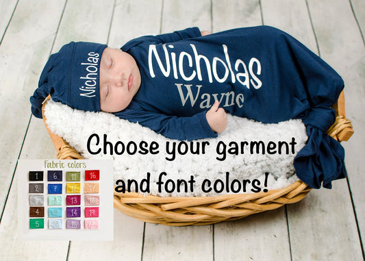 Personalized Newborn Knotted Gown: Baby Coming Home Outfit