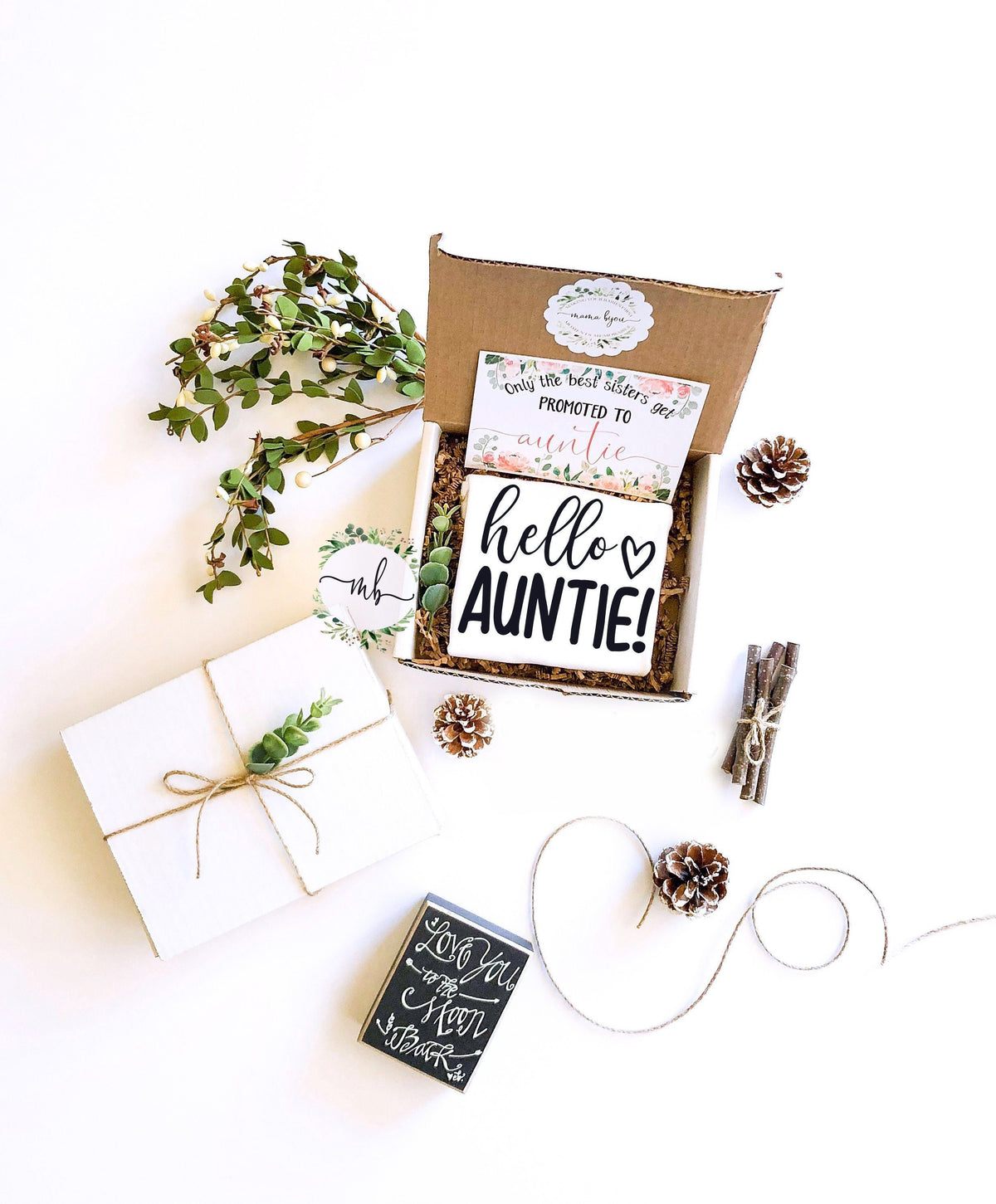 Pregnancy Announcement Gift Box: Auntie Reveal Bodysuit
