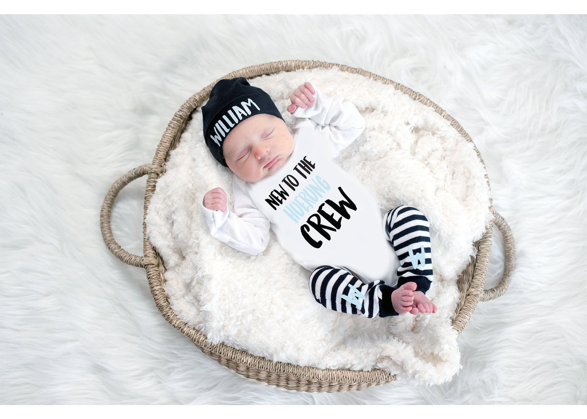 New to the Crew Baby Bodysuit - Personalized Sibling Announcement Outfit