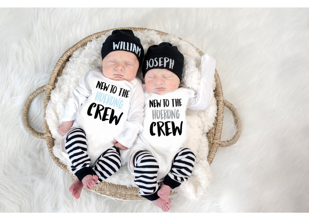 Personalized Baby Announcement Outfit: New to the Crew Sibling Shirt