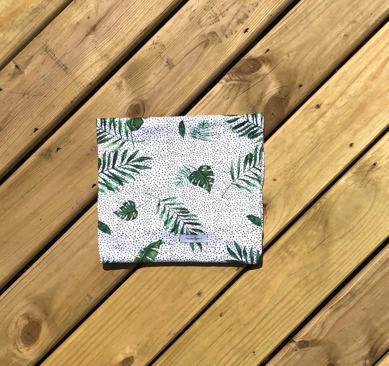 Personalized Baby Gown Set: Olive Palm Leaf Swaddle Blanket, Coming Home Outfit
