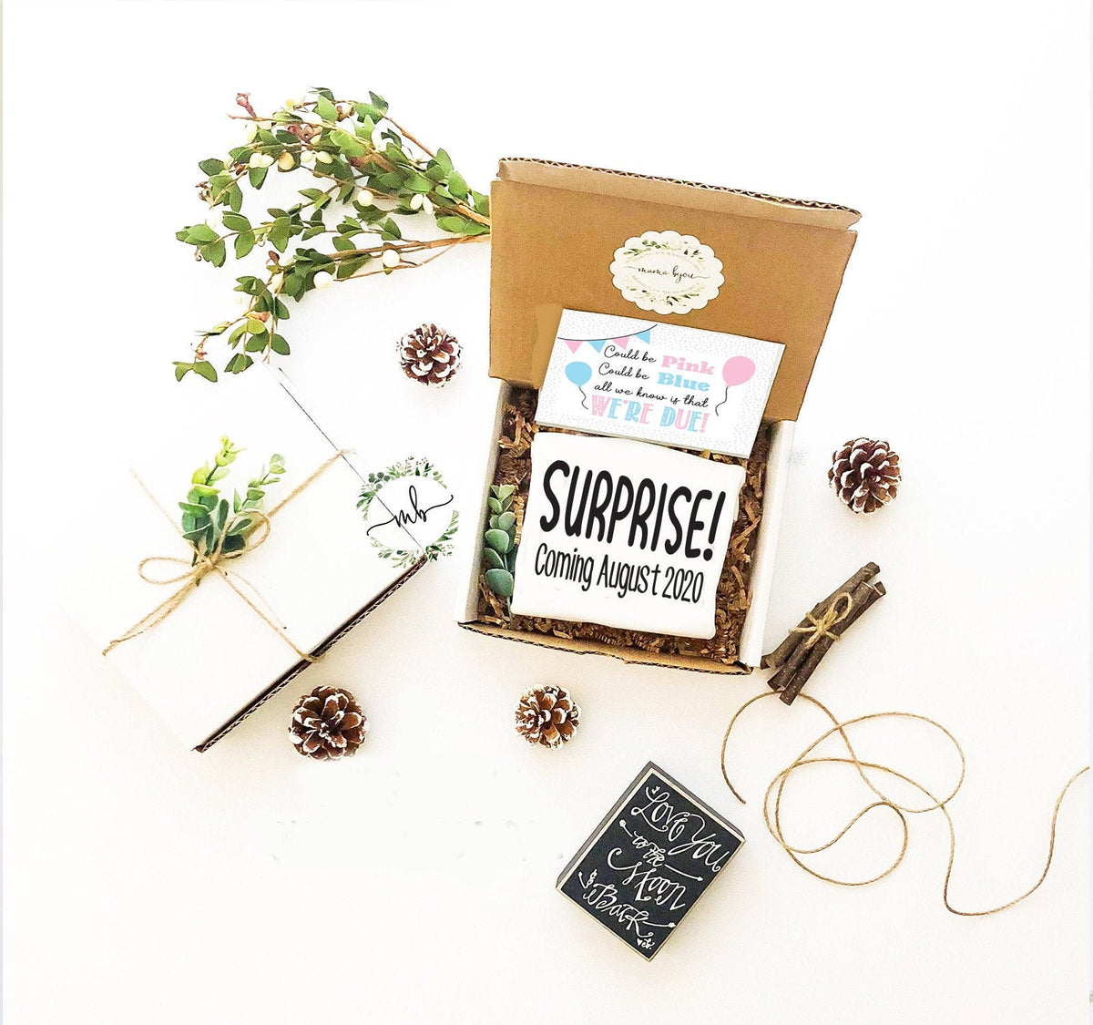 Surprise Pregnancy Announcement Gift Box: Baby Reveal Bodysuit