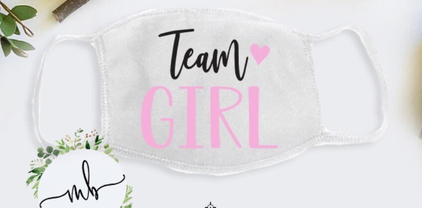 Team Boy or Girl Face Mask: Gender Reveal Party Favor