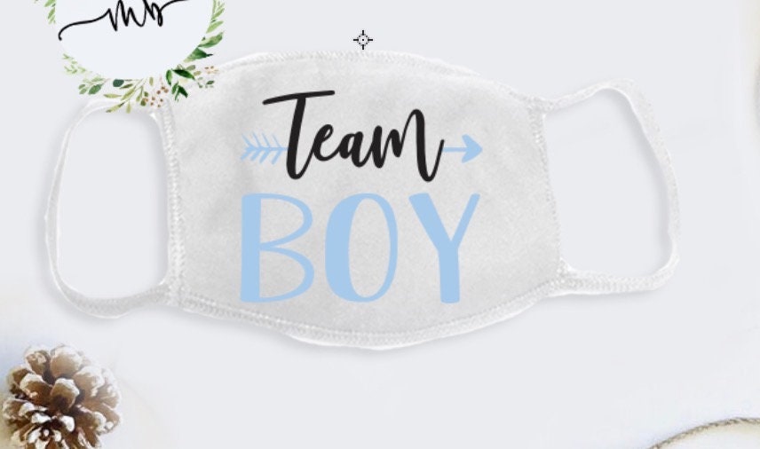 Team Boy or Girl Face Mask: Gender Reveal Party Favor
