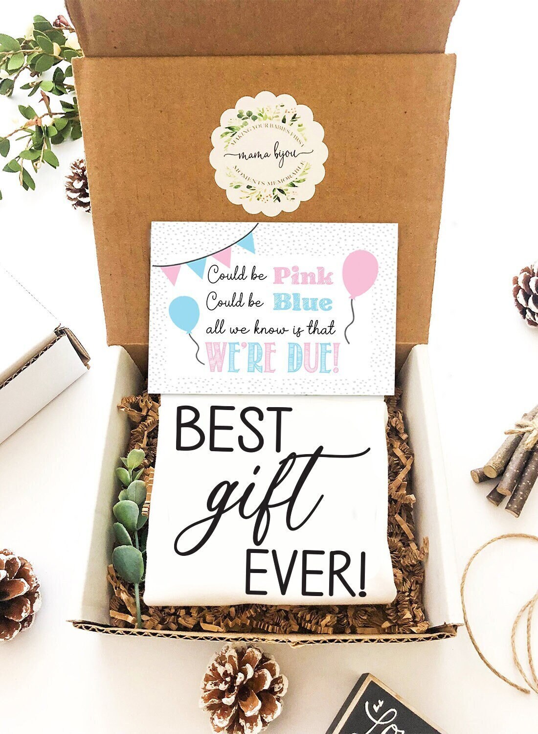 Pregnancy Announcement Gift Box: Baby Reveal Bodysuit
