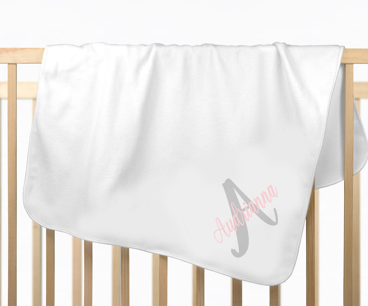 Personalized Newborn Girl Outfit: Gray & Pink Baby Clothes