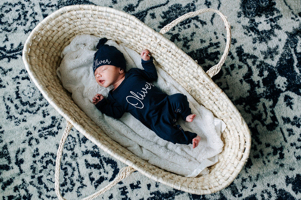 Personalized Navy Blue Newborn Boy Take Home Outfit For Coming Home From Hospital - It Makes a Sweet Babies First Picture Outfit!