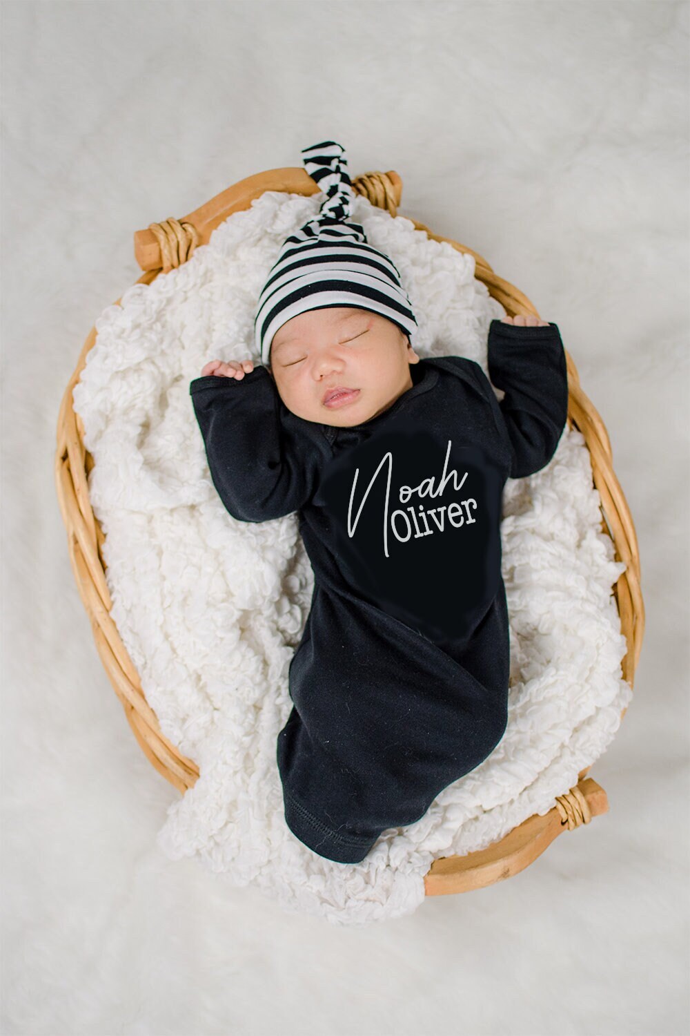 Personalized Baby Coming Home Outfit: Cotton Newborn Gown