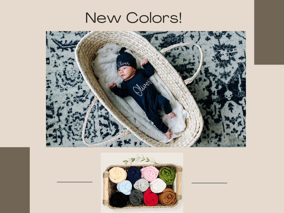 Personalized Newborn Romper & Hat Set: Cotton Coming Home Outfit