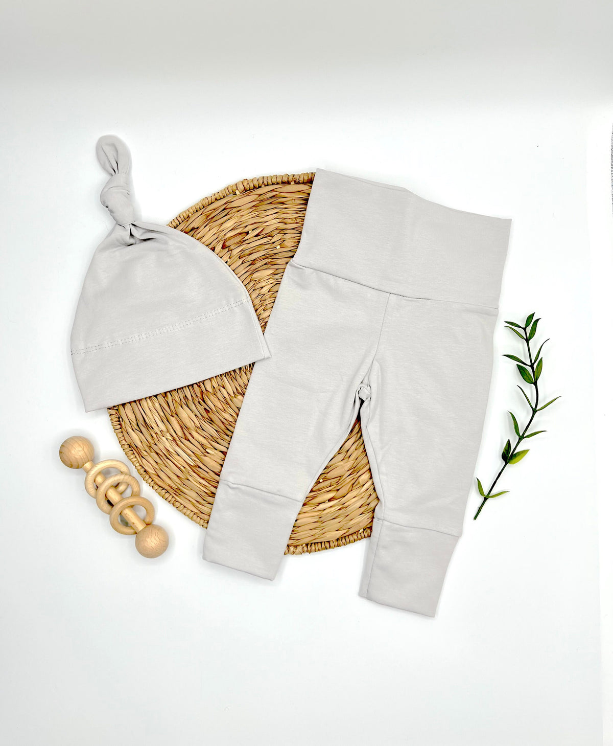 Personalized Newborn Outfit: "Just Joined Team" Bodysuit, Gray Pants & Hat